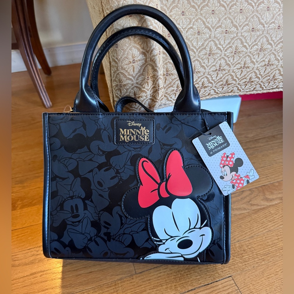Disney Minnie Mouse Black and Red Tote Bag Hand Bag NWT
